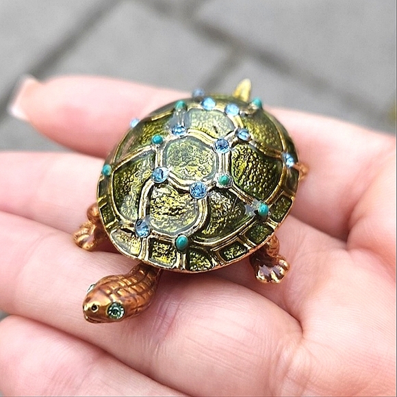 Monet Other - Monet Jeweled Turtle Trinket Box